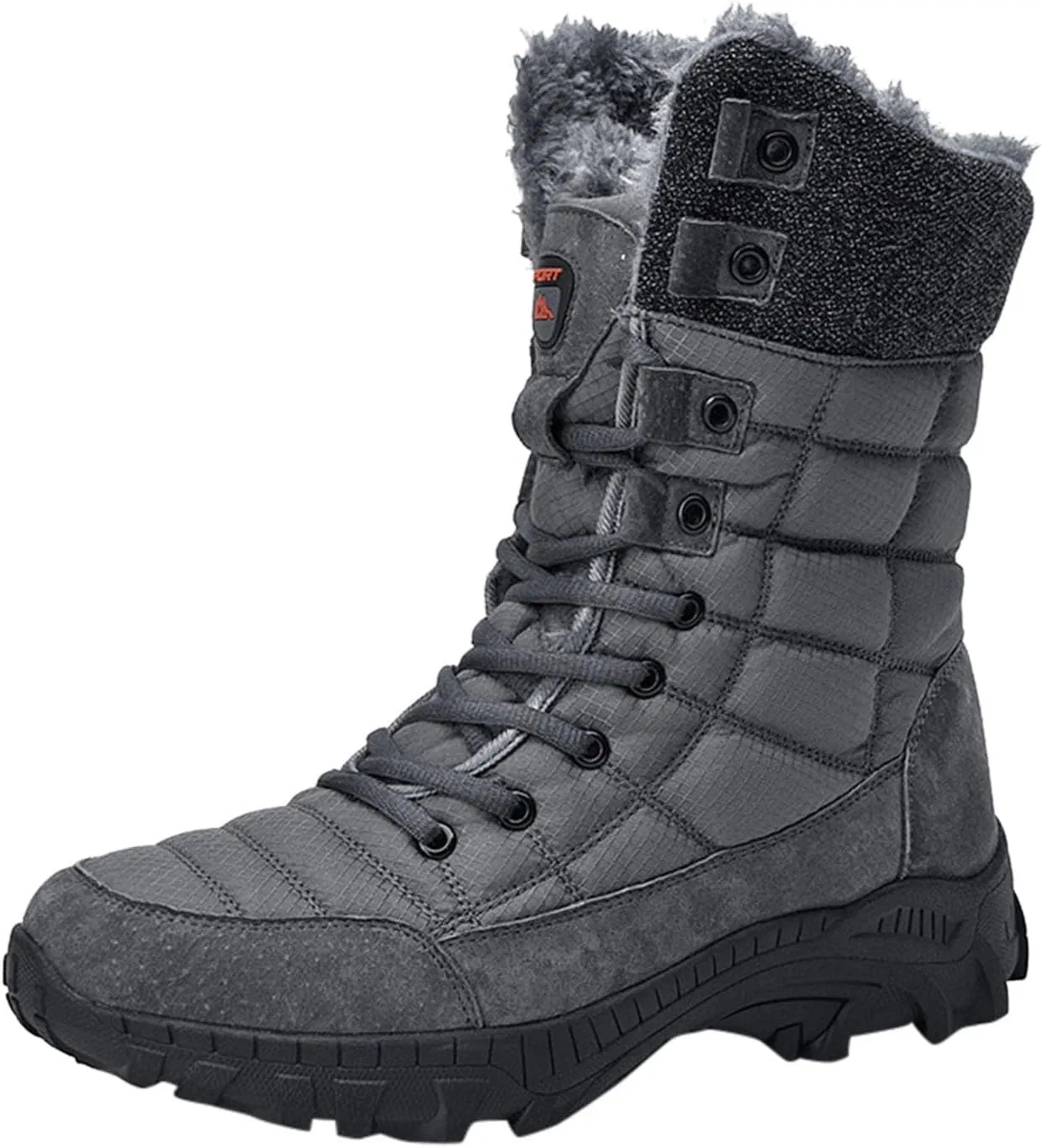 Мужские рабочие ботинки Generisch Snow Boots для снега, треккинга и походов, с застежкой, теплые, модные, зимние, легкие, нескользящие, износостойкие, водонепроницаемые, очень широкие, Grau