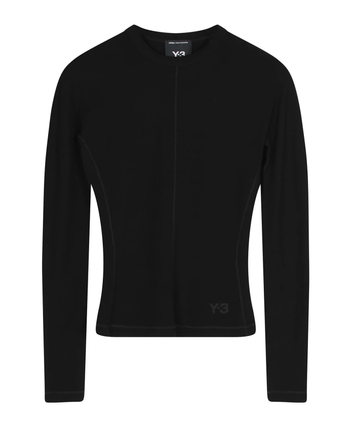 

Черная хлопковая футболка с длинными рукавами Y-3, черный