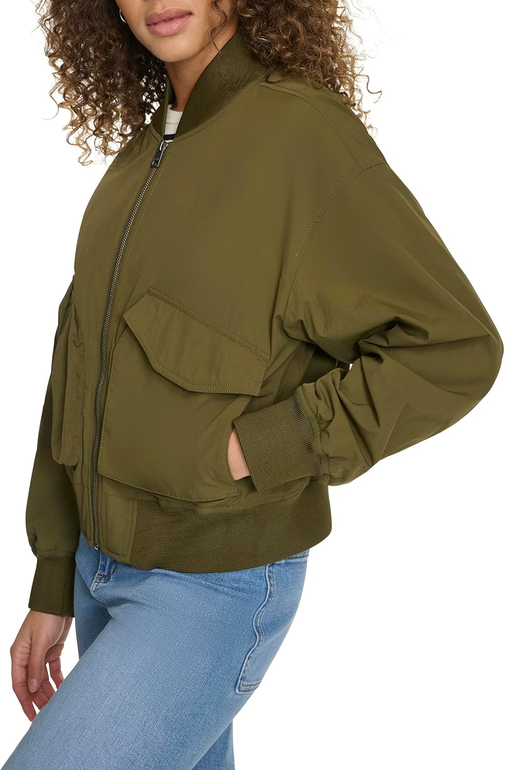 Levi's Женская облегченная короткая куртка-бомбер, Army Green — фото 3