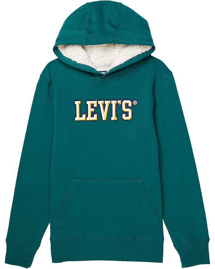 

Худи Levi's Kids Sherpa Lined Pullover Hoodie, цвет Forest Biome