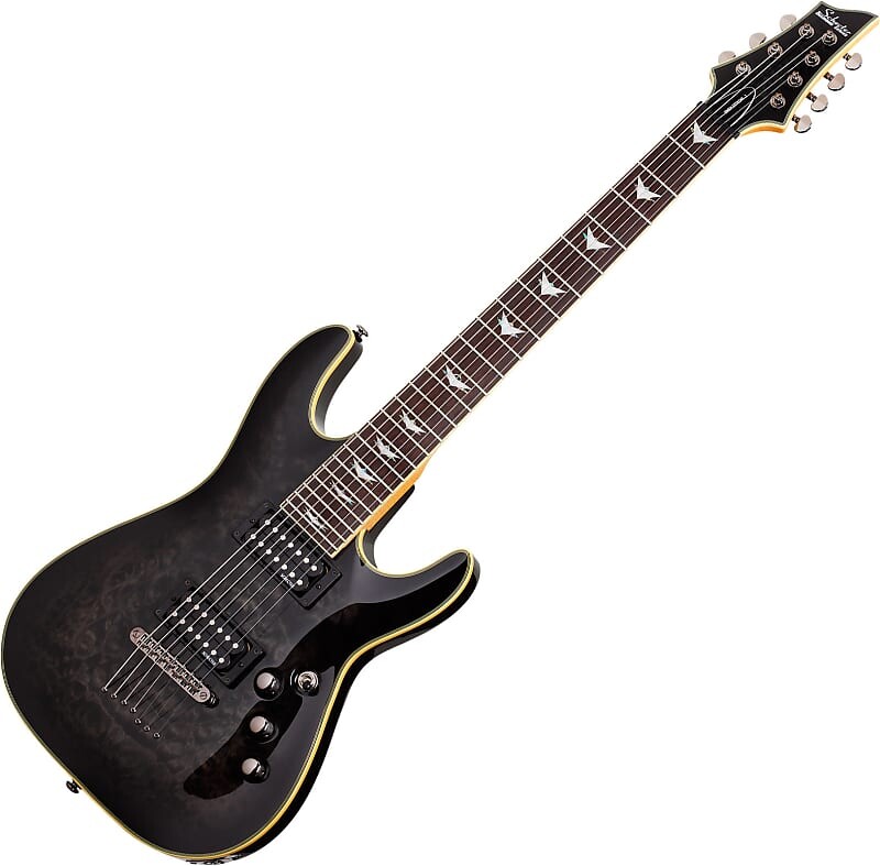 

Электрогитара Schecter Omen Extreme-7 Electric Guitar in See-Thru Black Finish