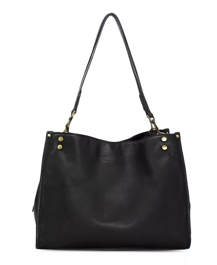 

Женская сумка-сатчел Lenox Triple Entry American Leather Co., черный
