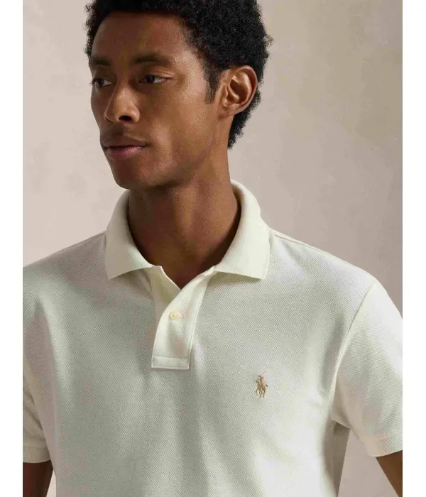 Полюс slim fit Polo Ralph Lauren, кремовый — фото 4