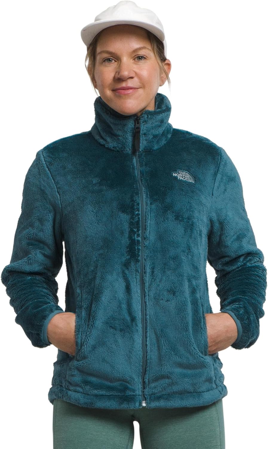 

THE NORTH FACE Женская флисовая куртка Osito с молнией | Мягкий флис с вышитым логотипом, Midnight Petrol