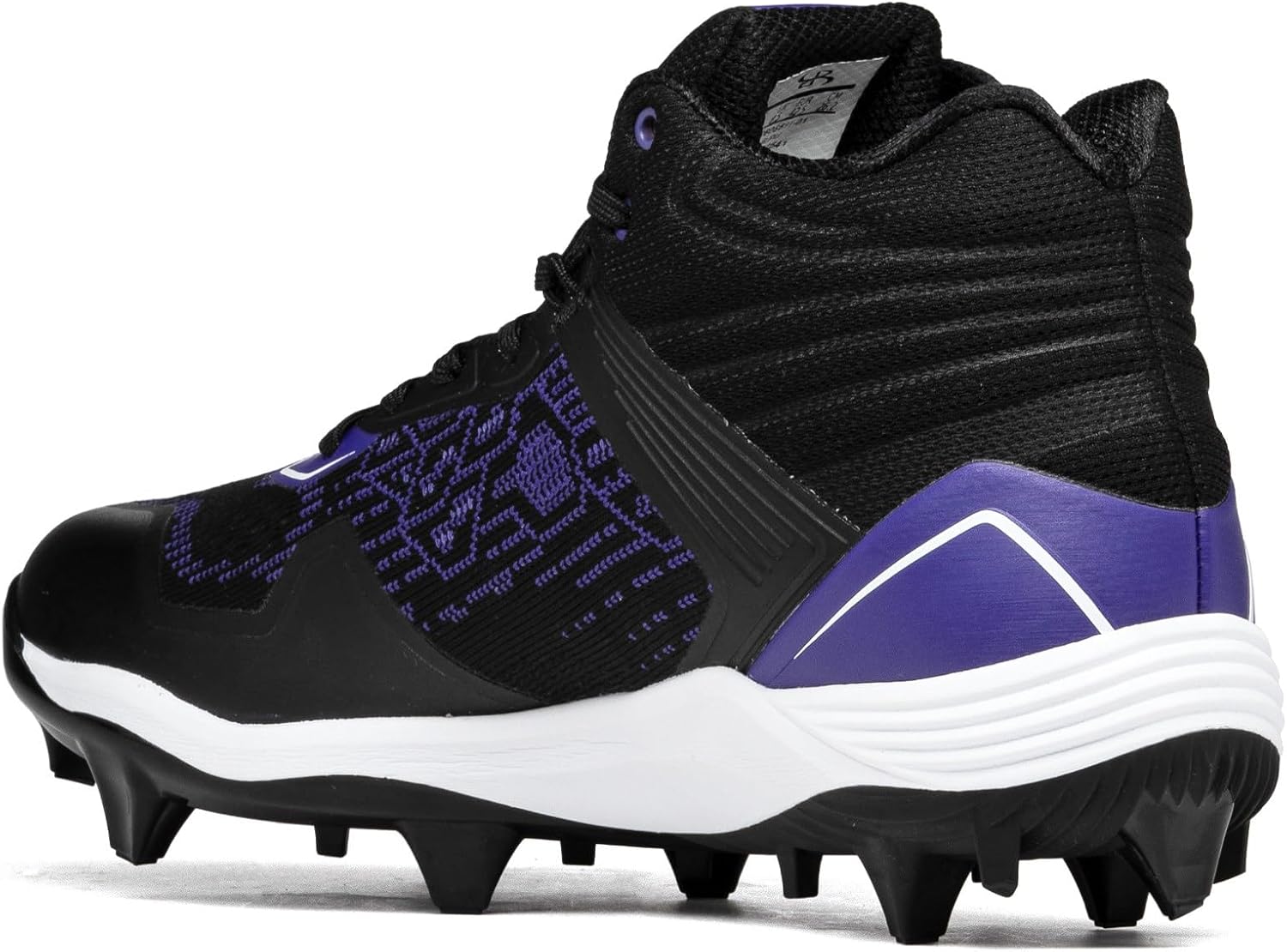 Бутсы Boombah Viper Pureknit для мужчин с формованной средней подошвой - Status - несколько цветовых вариантов - несколько размеров, черный/фиолетовый — фото 3