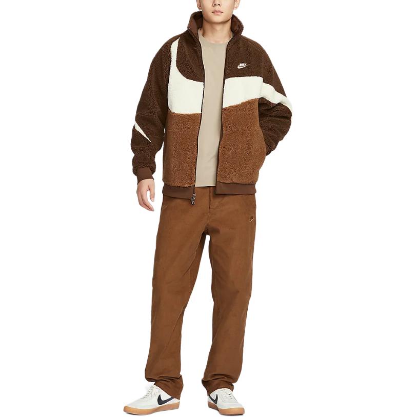 Куртка бархатистая мужская Nike Cocoa/Coconut Milk/Light British Brown/Coconut Milk — фото 2