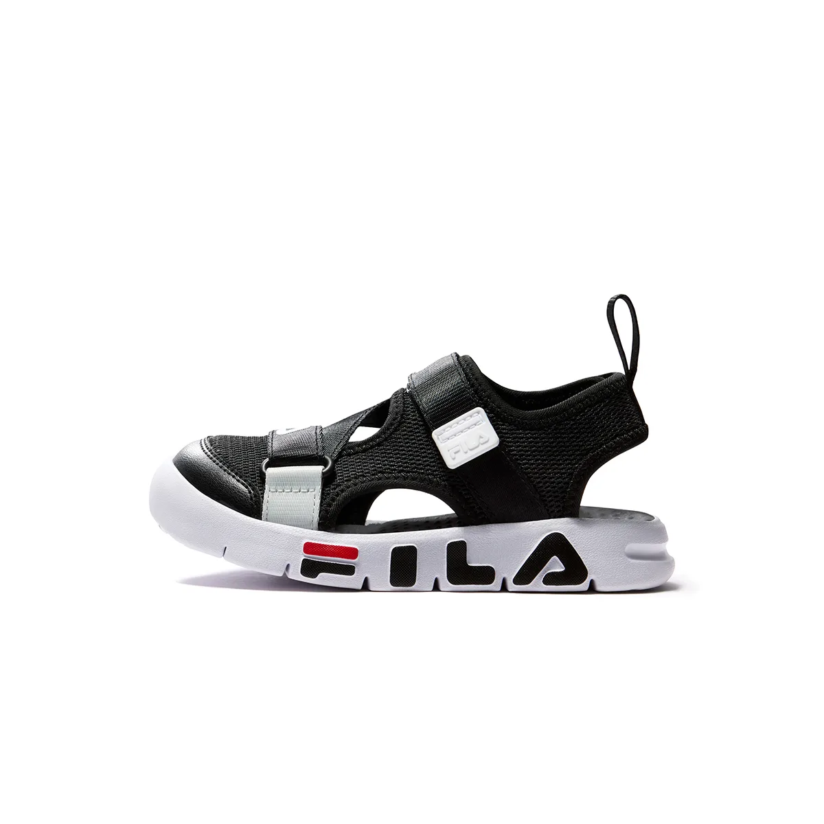 FILA KIDS Детские сандалии SEASON FSW из искусственной кожи и текстиля, дышащие, черные, для детей 3-7 лет