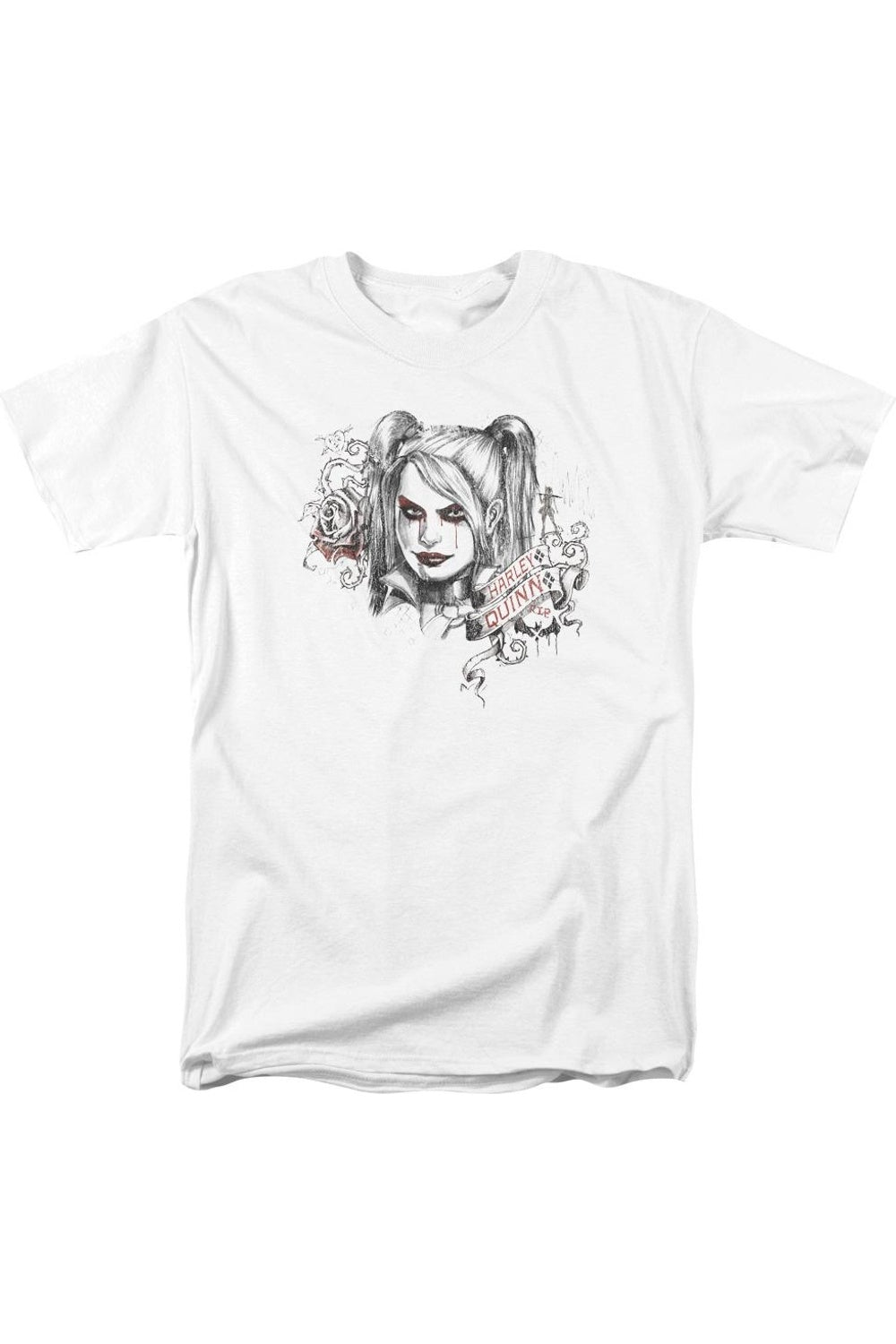 

Футболка для взрослых с коротким рукавом Batman Arkham Knight Sketchy Girl Gildan, белый