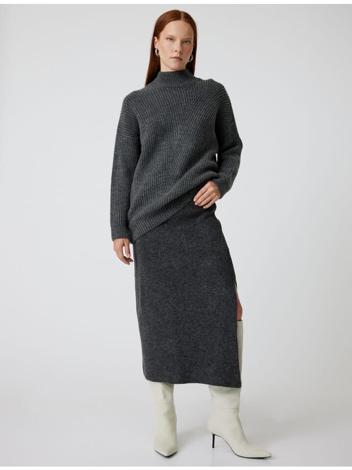 

Юбка до колена KOTON Rock, антрацит