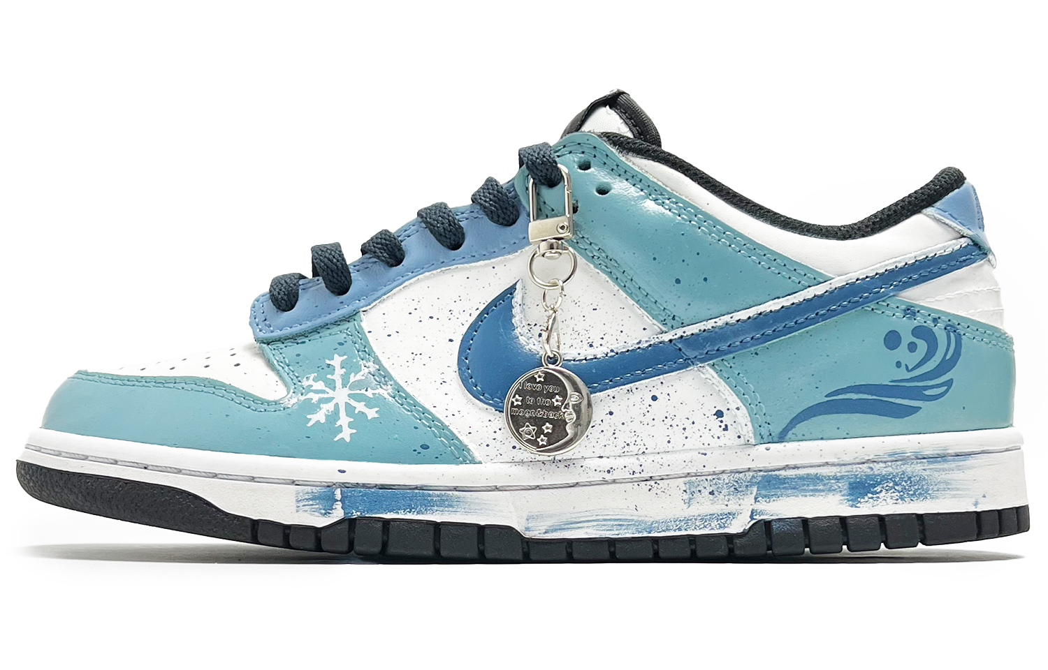 

Nike Кроссовки для скейтбординга Dunk, износостойкие, низкие, мужские, белые, синие