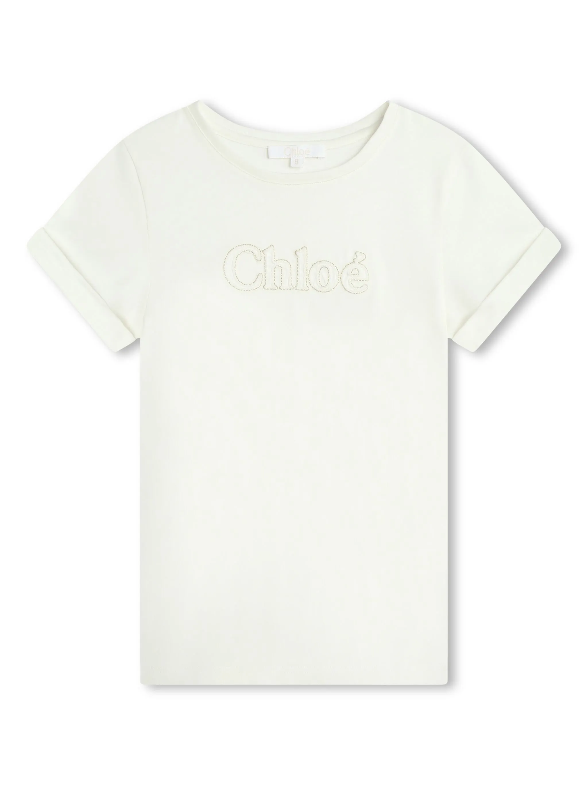 

Футболка из джерси с вышитым логотипом Chloé Kids, белый