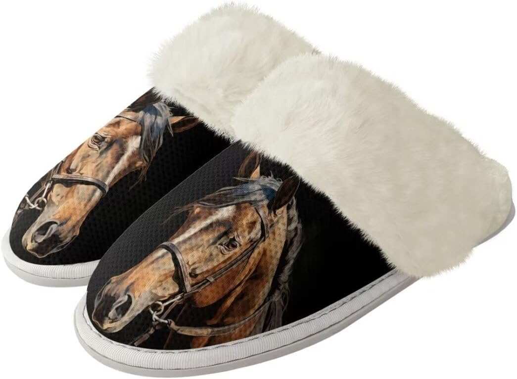 

Мягкие домашние тапочки с нескользящей подошвой для женщин и мужчин, унисекс Xixirimido, Horse