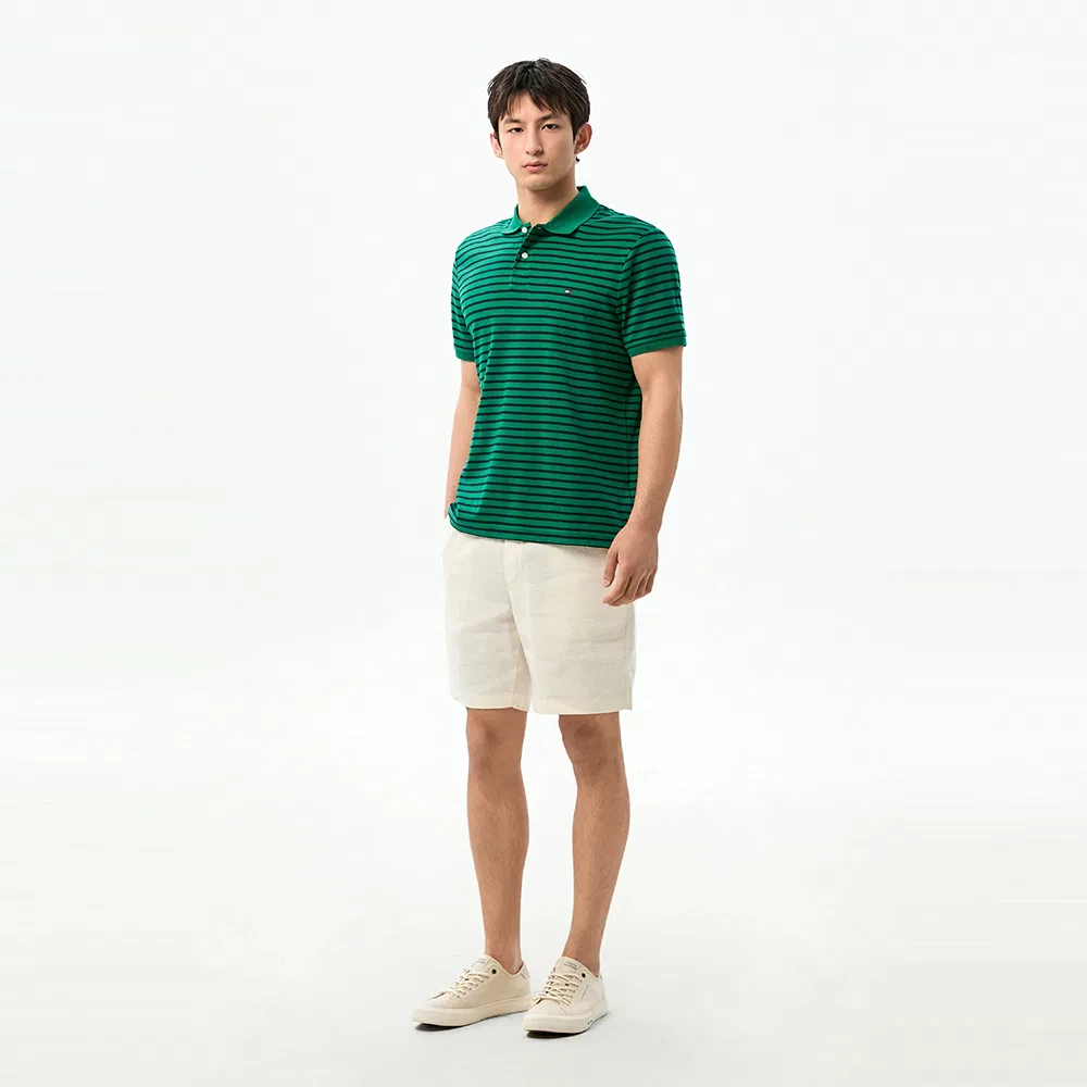Мужские шорты Dover Fit из смесового льна с поясом, цвет айвори, от Tommy Hilfiger