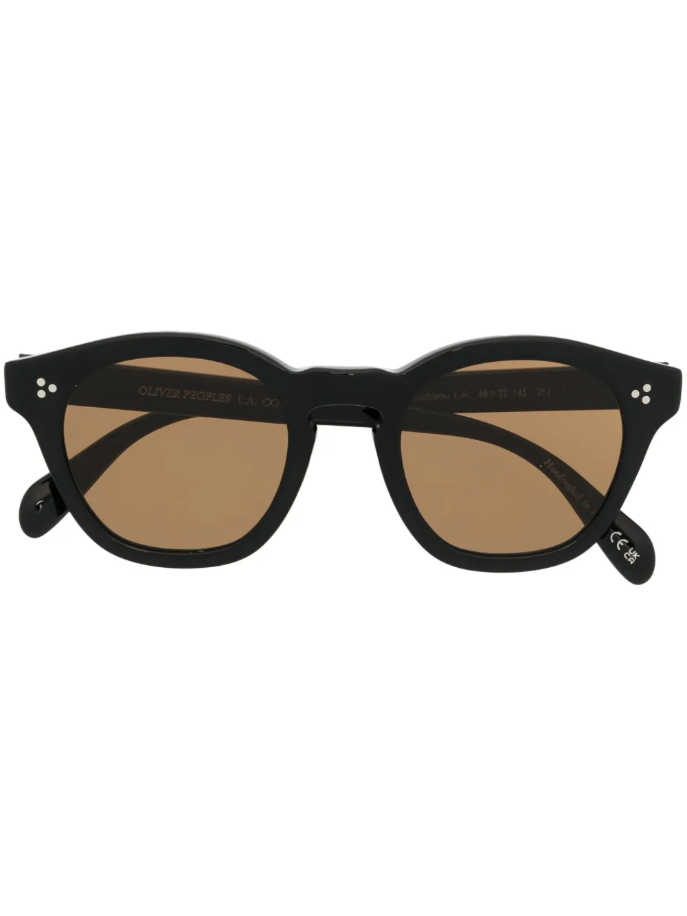 

Солнцезащитные очки Lewen с круглой оправе Oliver Peoples, коричневый