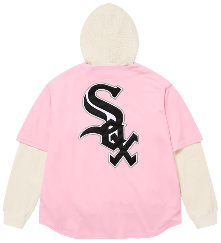 Толстовка Supreme x Chicago White Sox с капюшоном, светло-розовая — фото 2