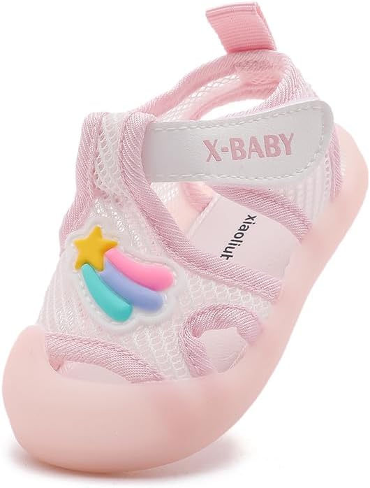 

Детские летние сандалии с дышащей сеткой, резиновой подошвой и противоскользящей поверхностью для мальчиков и девочек, 9-30 месяцев Kuner, розовый