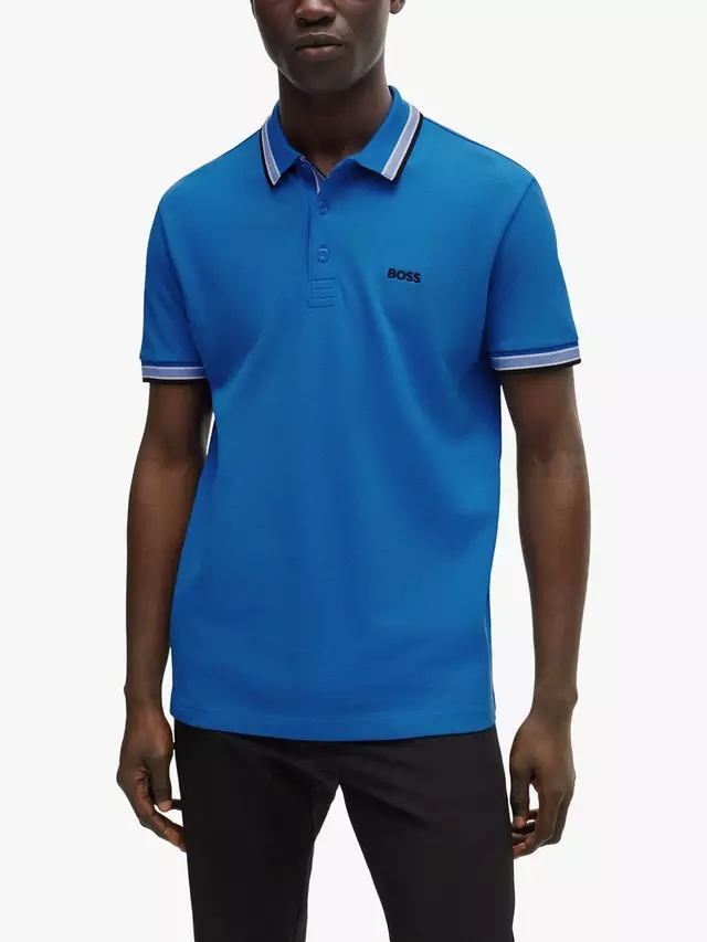 

Поло HUGO BOSS BOSS Paddy Tipped, цвет open/blue
