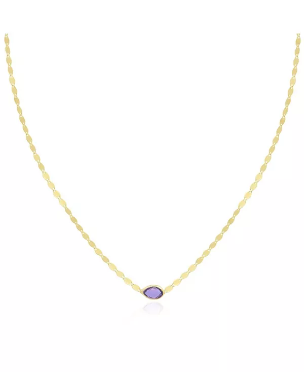 

Колье с аметистом и диско, 14-каратное золото The Lovery, amethyst