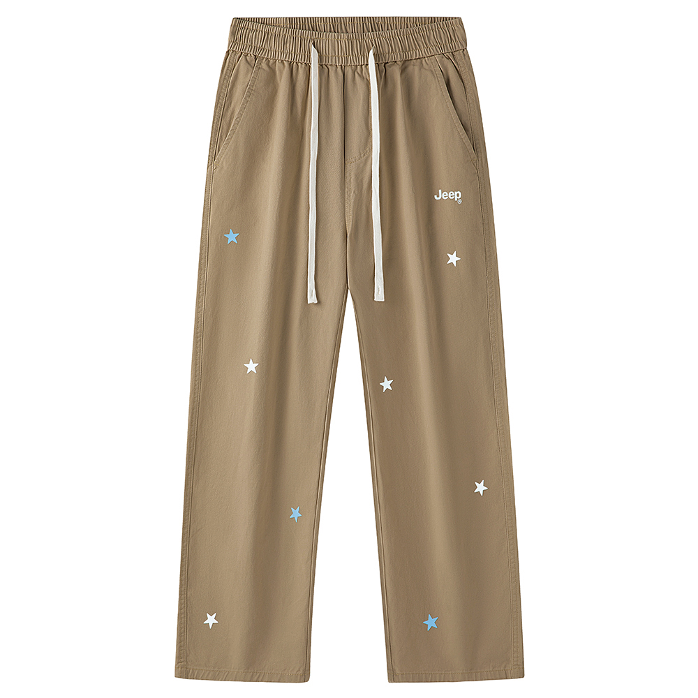 

Повседневные брюки Unisex Moderate Straight Fit Jeep, темно-хаки