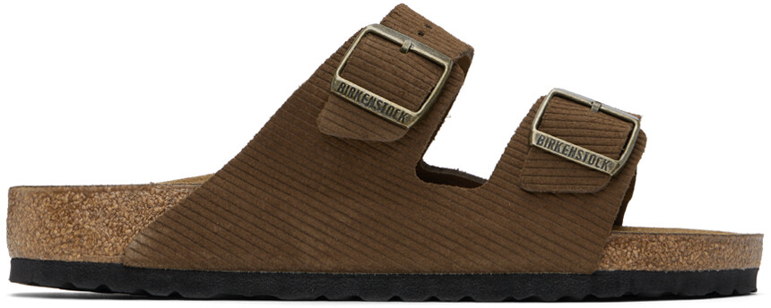 

Коричневые обычные сандалии Arizona Birkenstock, Dark tea corduroy