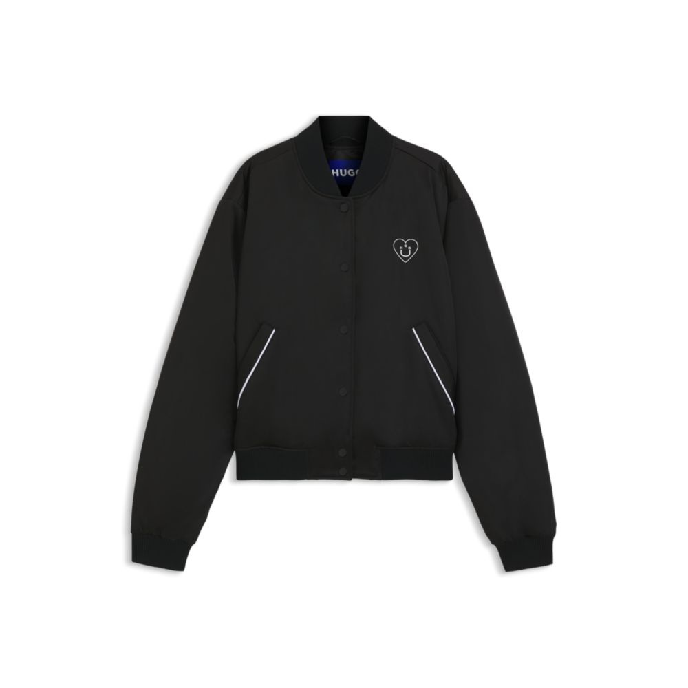 

Стеганая куртка в стиле вассермана с логотипами Happy HUGO, черный