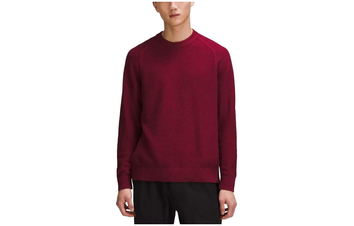

Текстурированный трикотажный свитер с круглым вырезом для мужчин Lululemon, Mixed Black/HBLK