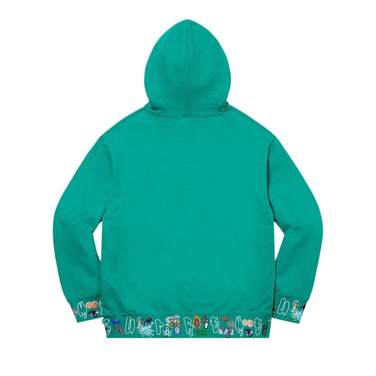 Толстовка Supreme AOI Icons Hooded Sweatshirt Dark Aqua, бирюзовый — фото 2