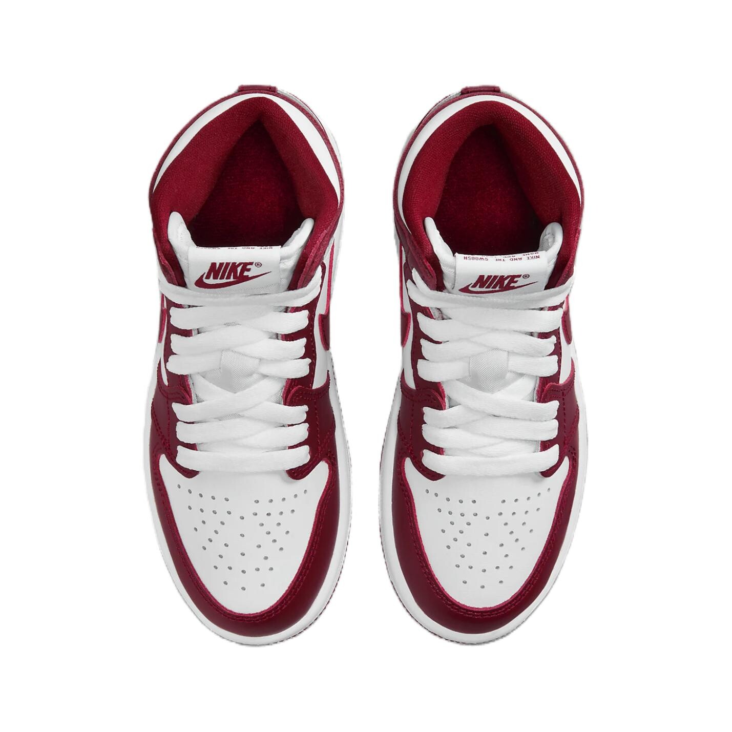 Кроссовки Jordan 1 Retro High OG Artisanal Team Red PS, белый/красный — фото 4