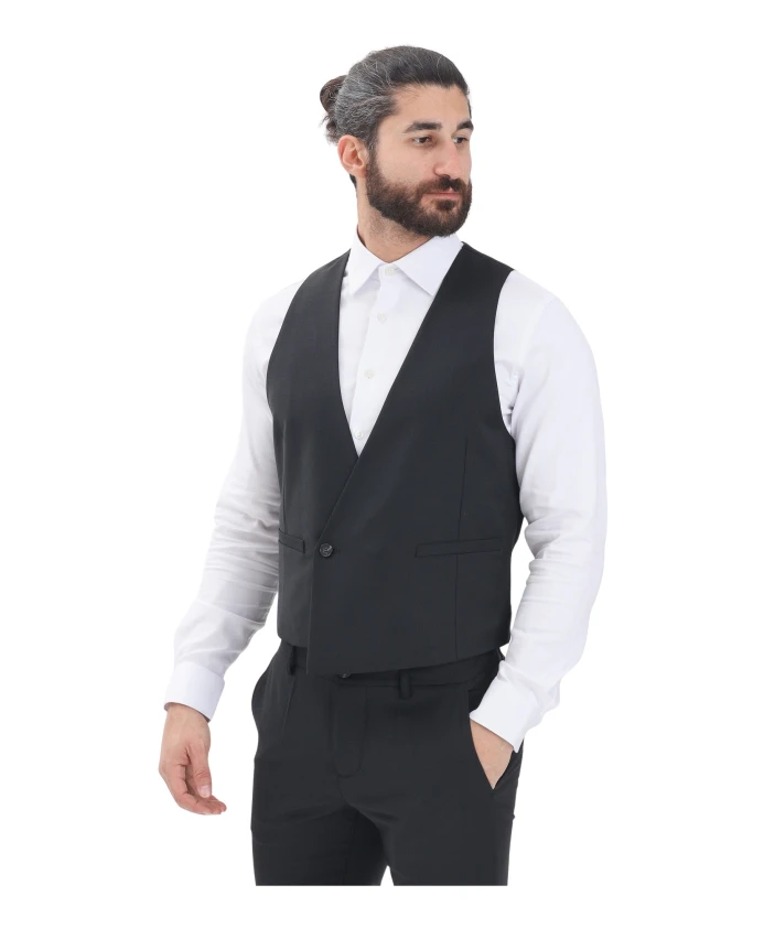 

Элегантный черный мужской жилет, весна/лето Patrizia Pepe, черный