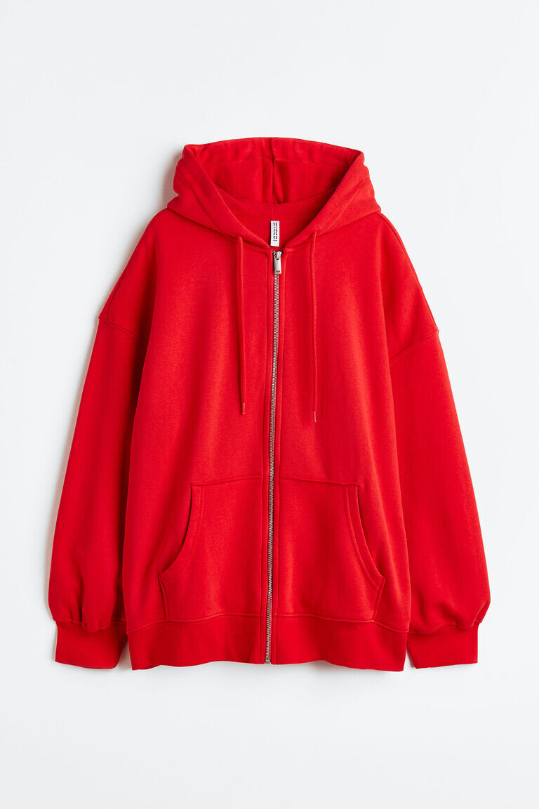 

Толстовка оверсайз на молнии H&M, красный