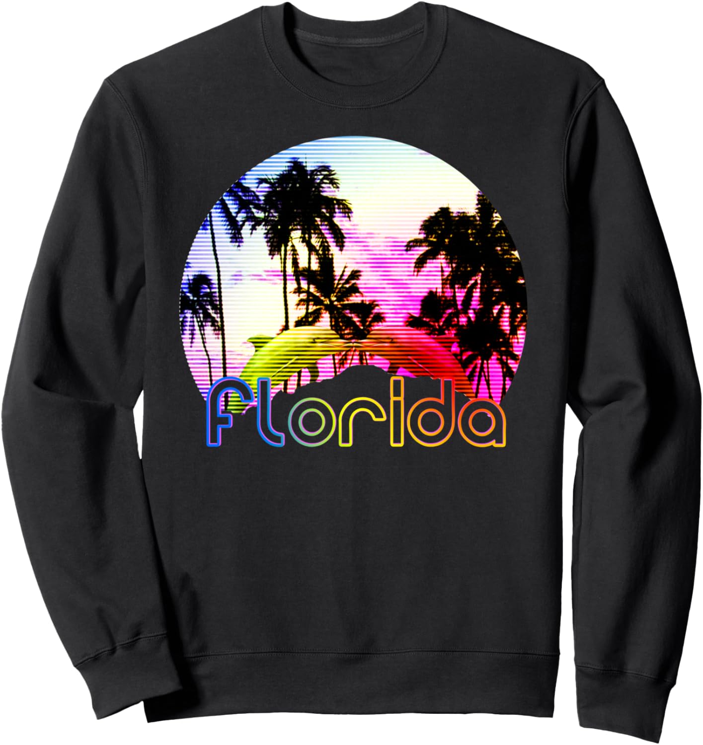 

Сувенирная толстовка Floridairka Products в стиле ретро «Закат на пляже Флориды» 80S & 90S Aesthetic Vaporwave Designs, черный