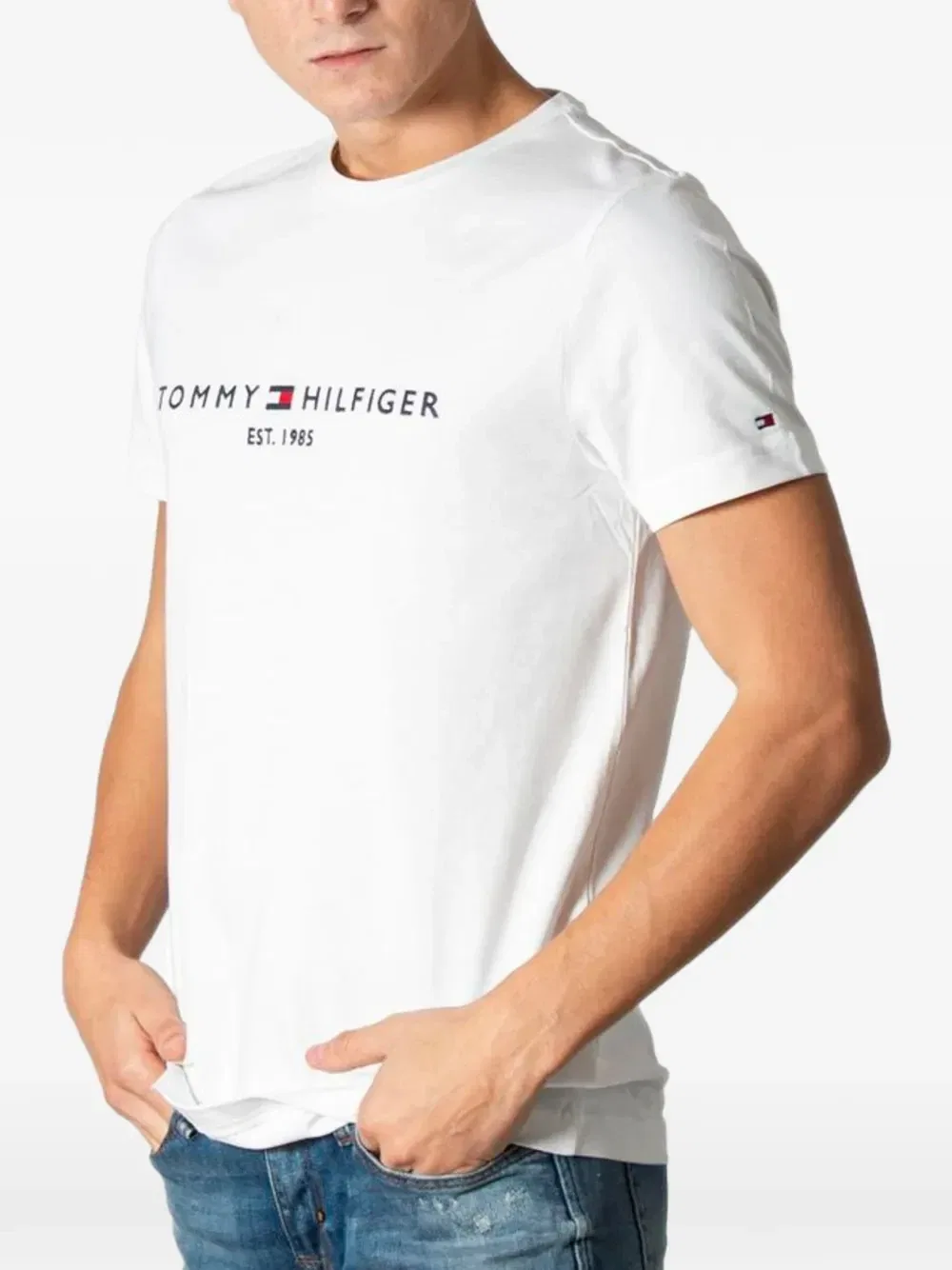 Хлопковая футболка с логотипом Tommy Hilfiger, белый — фото 2