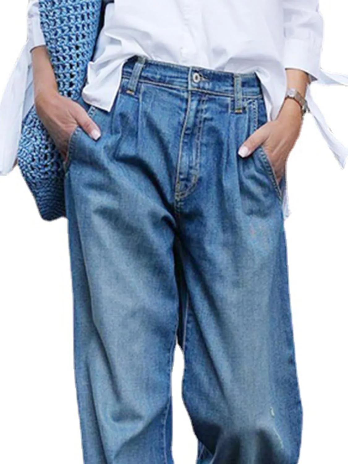Женские джинсы Wide Leg в стиле Mom Casual из мягкого денима — фото 2