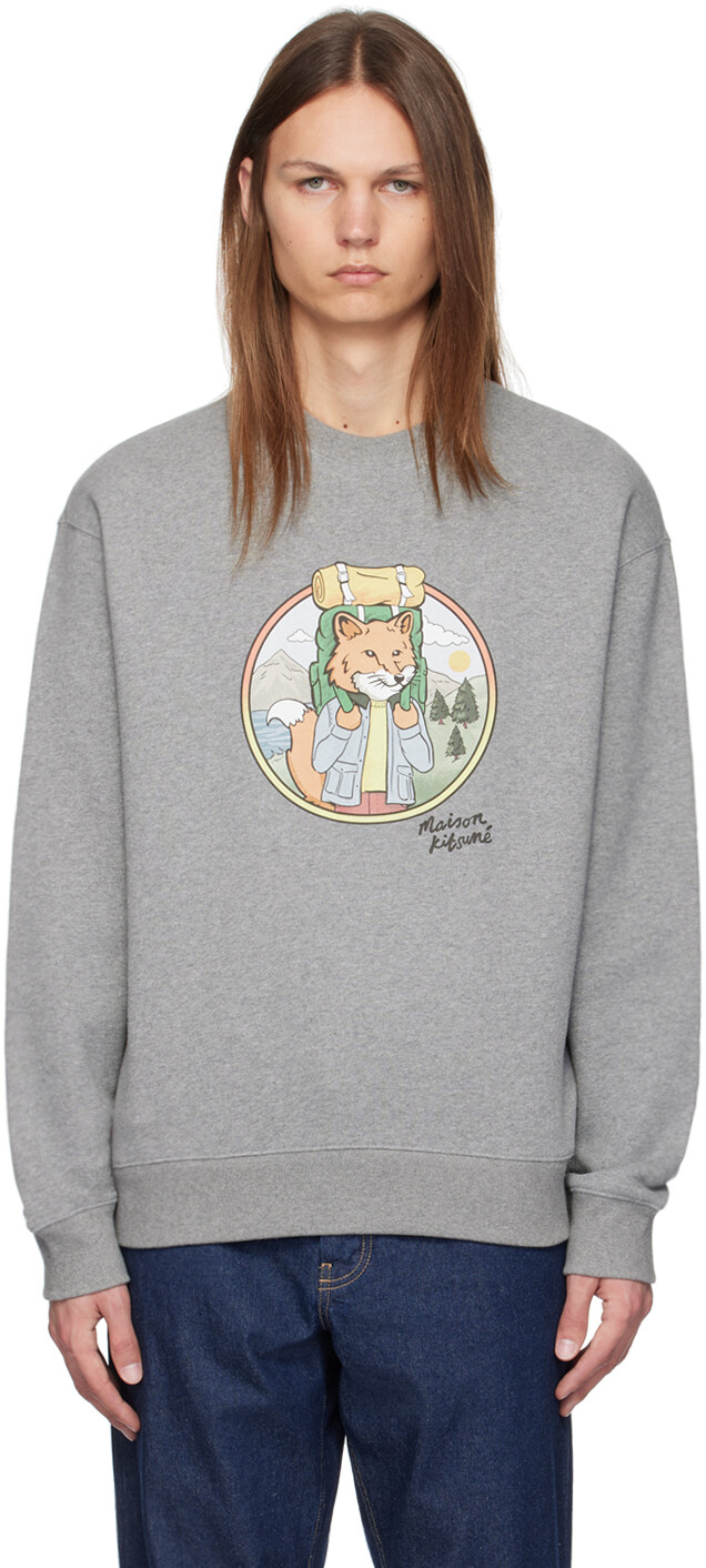 

Серая толстовка Rambling Fox Comfort Maison Kitsune