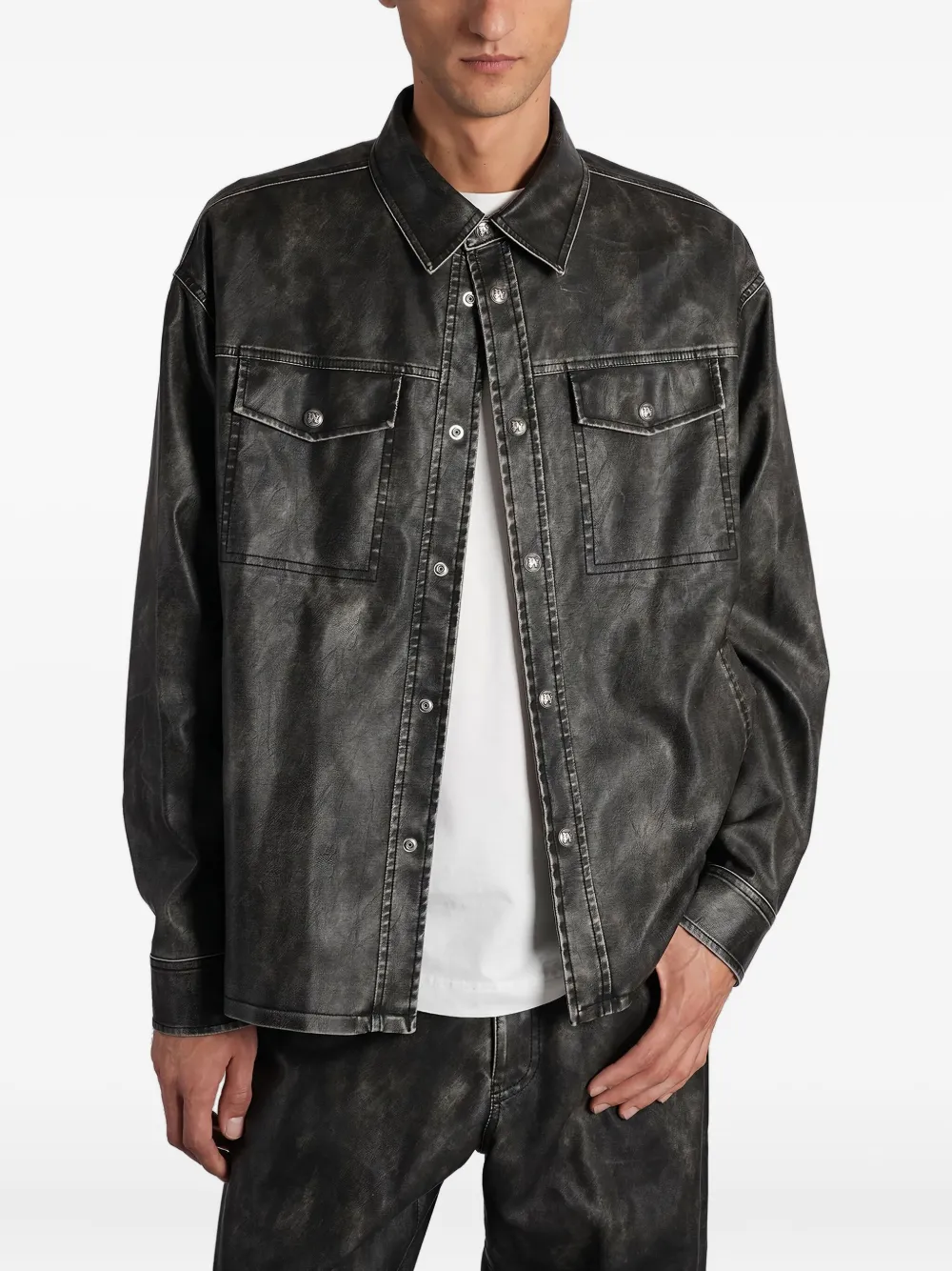 

Рубашка-куртка на пуговицах Palm Angels, черный