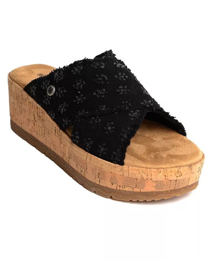 

Женские сандалии на танкетке Posey Cross с ремешком Minnetonka, черный