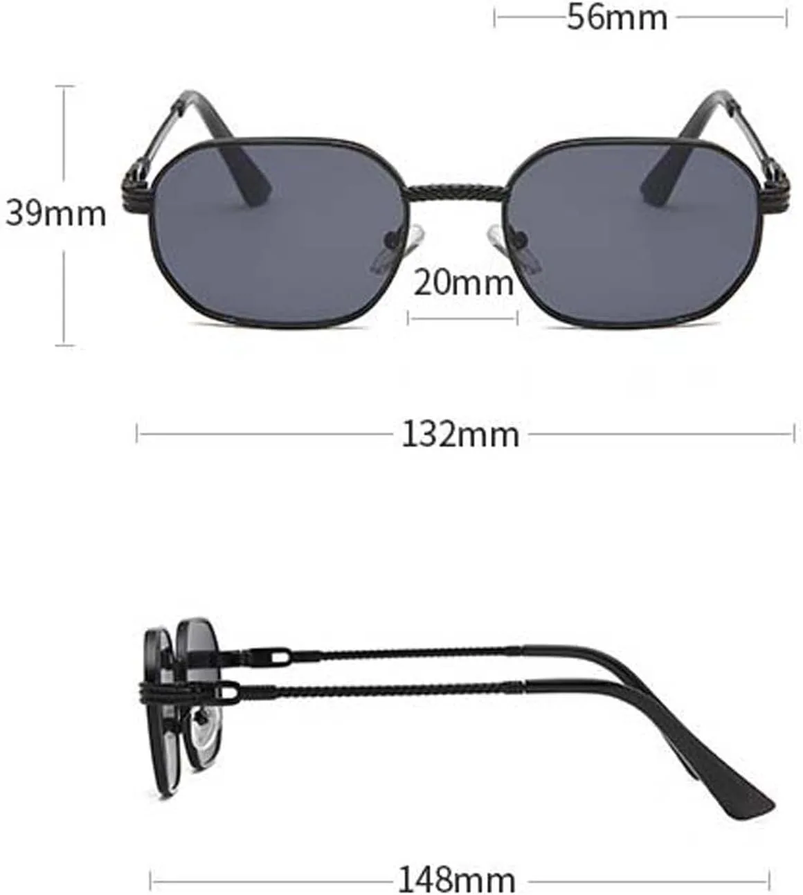 

Солнцезащитные очки XINXIN в металлической квадратной оправе в стиле ретро для мужчин и женщин, для отдыха на природе и пляже (цвет: C, размер: средний), C