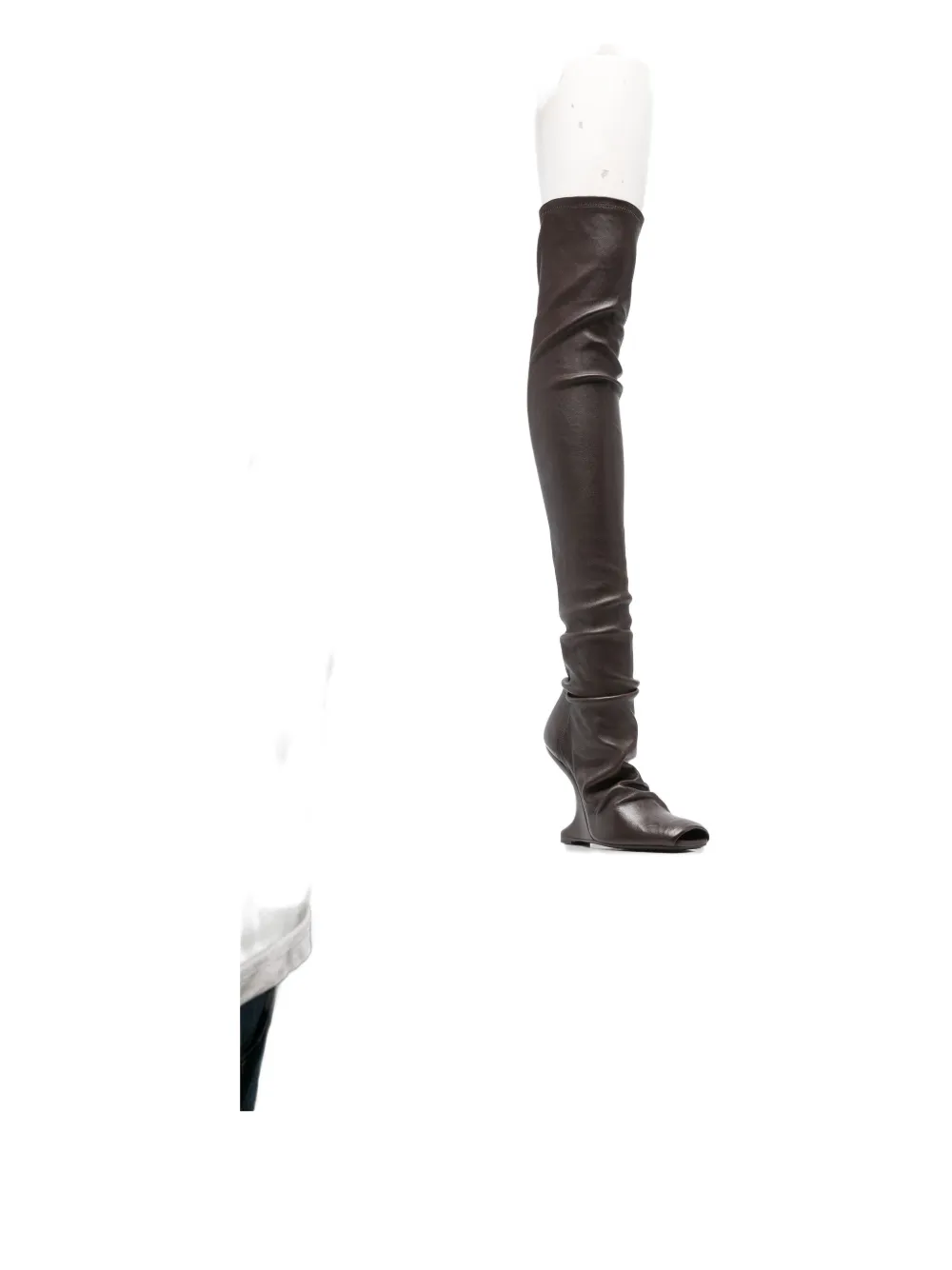 Ботфорты на фигурном каблуке Rick Owens Lilies, коричневый — фото 2