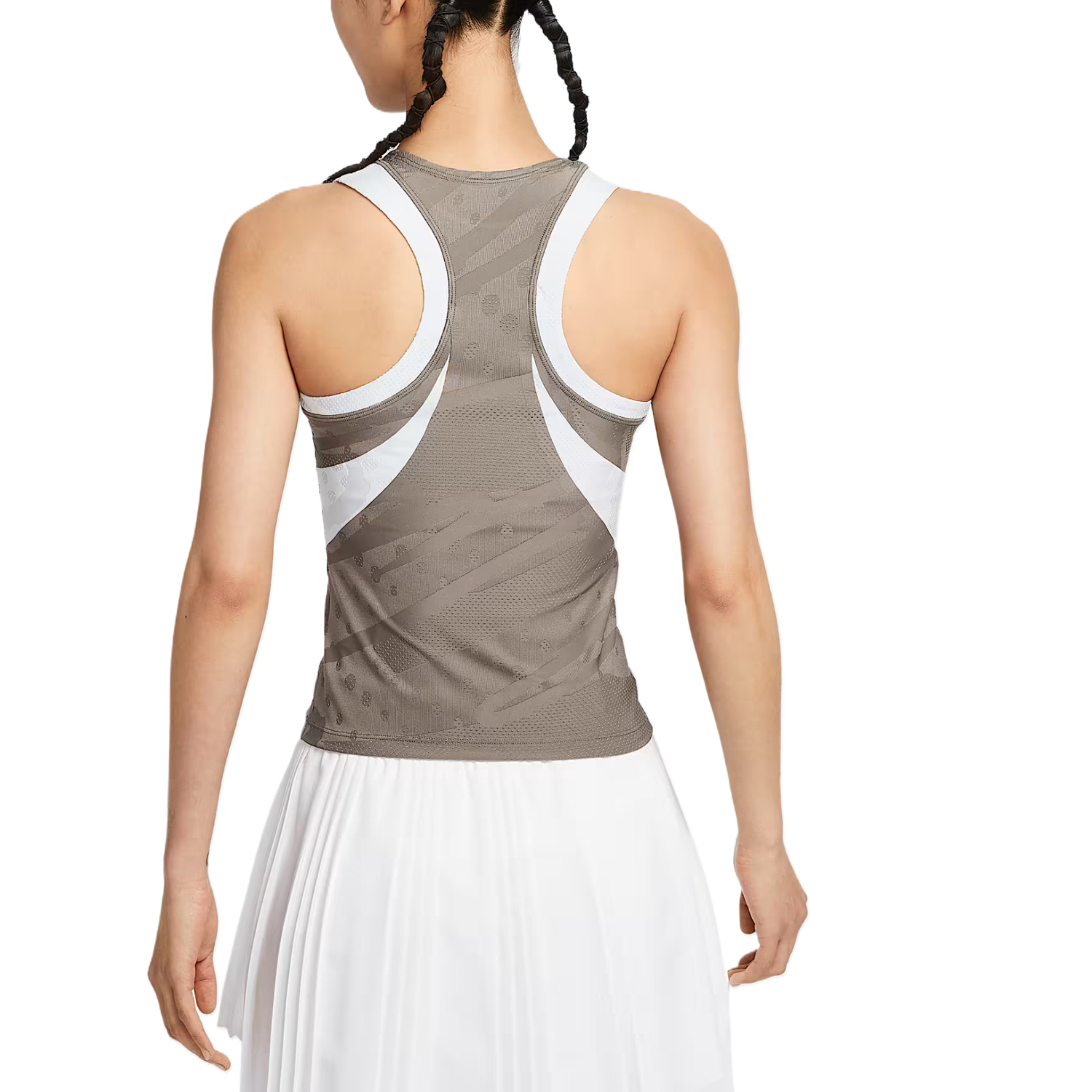 Nike Женская майка SLAM DRI FIT SS25 Cave Stone Soccer Gray White — фото 3