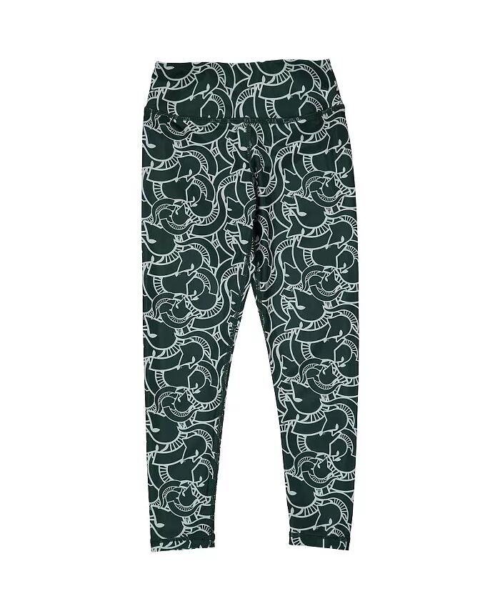 

Леггинсы Big Girls Green, White Michigan State Spartans Stacked Mascot ZooZatz