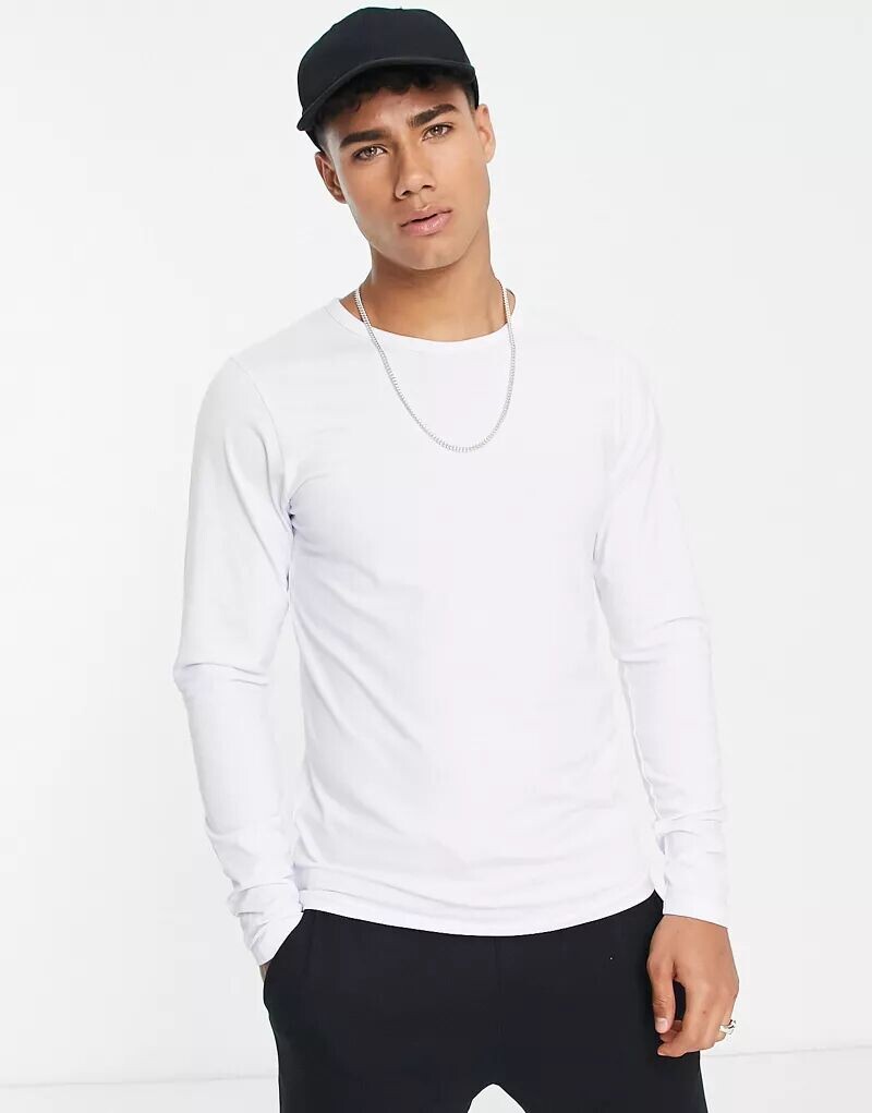 

Белая футболка с длинными рукавами Jack & Jones Essentials