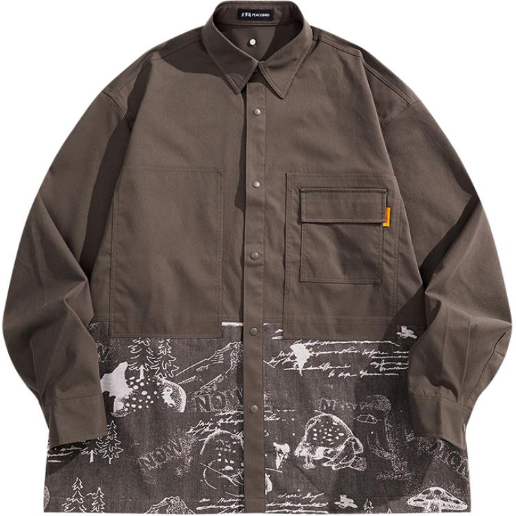 

Мужская рубашка 3D Jacquard Outerwear PEACEBIRD MEN, rock коричневый 1