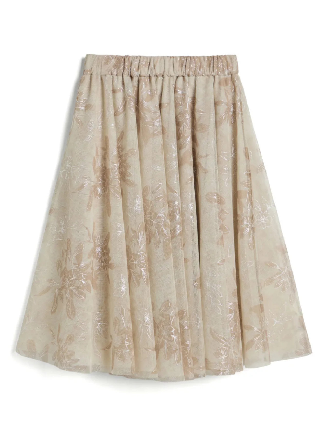 

Детская юбка миди из тюля Brunello Cucinelli Brunello Cucinelli Kids, нейтральный
