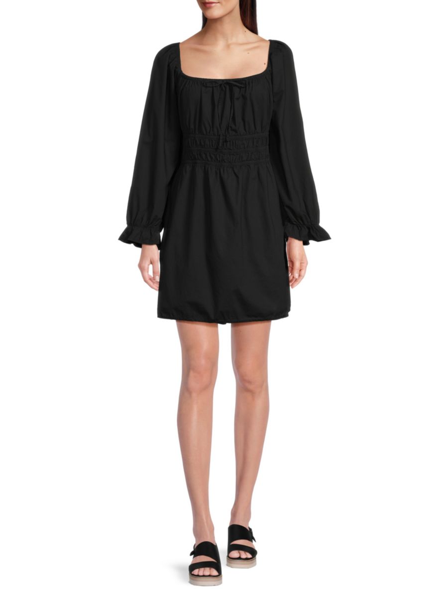 

Мини-платье Marisol Gathered из хлопка пима Nation LTD, цвет Jet Black