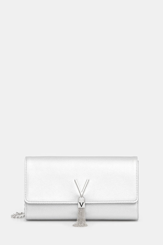 

Кожаный клатч Valentino Bags, серебряный