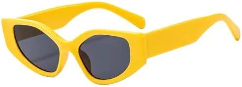 

Модные солнцезащитные очки «кошачий глаз» в стиле «многоугольник» для женщин, винтажные солнцезащитные очки с защитой от УФ-излучения UV400 для мужчин MTZJH, Yellow