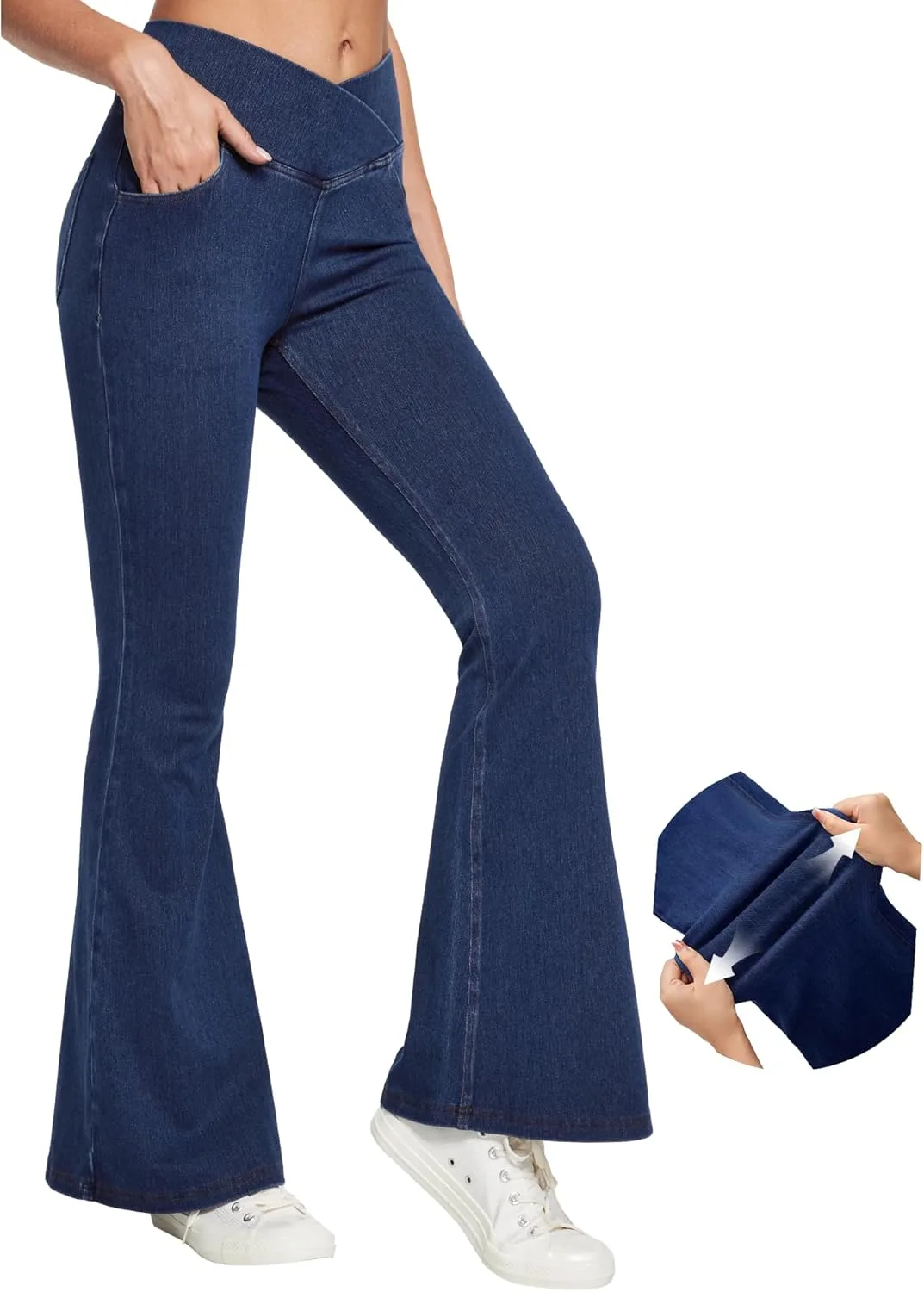 

IUGA Stretchy Jeans для женщин V Cross High Waisted