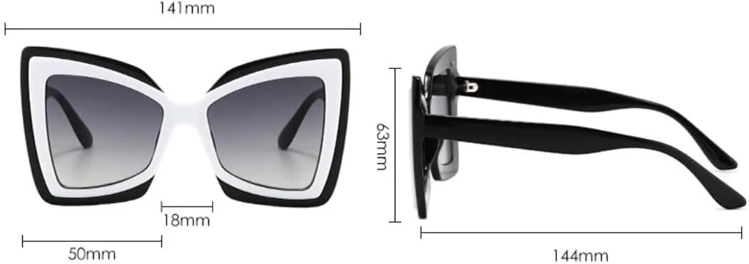 

Большие солнцезащитные очки «кошачий глаз» для женщин, модные солнцезащитные очки с леопардовым градиентом, защита от УФ-излучения UV400 VRTRFFTR, Whiteorange-orange