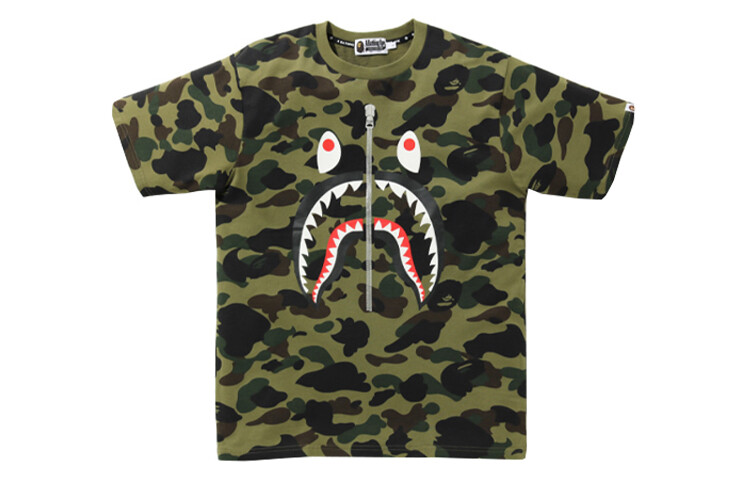 

Футболка Shark Series мужская камуфляжная зеленая A Bathing Ape, зеленый