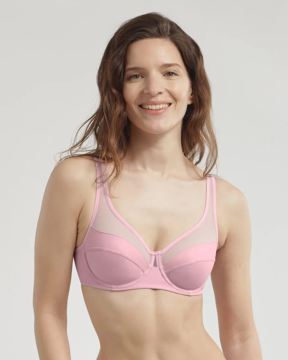 

Бюстгальтер с прочным каркасом Generous с тюлем Dim, розовый